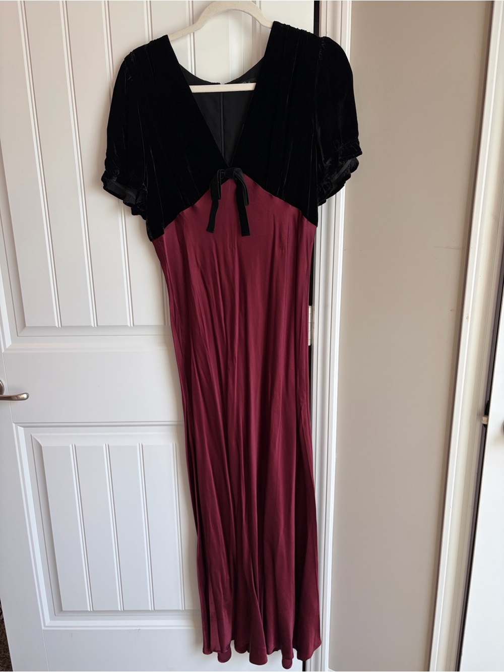 Rails Dory Puff Sleeve Mixed Media Velvet & Satin Cocktail Dress